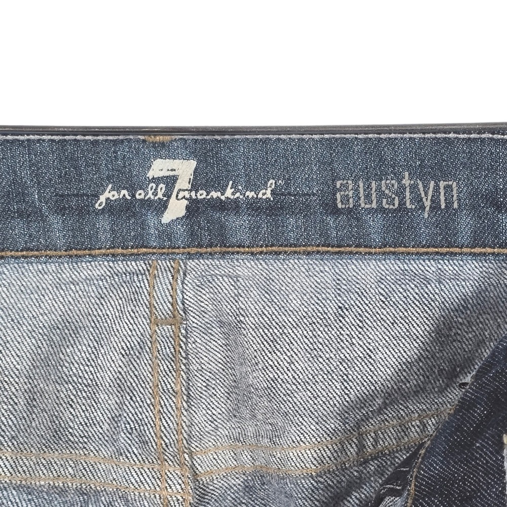 7 For All Mankind Austyn Relaxed Straight  Dark Wash Blue Jeans Mens 32x29 - Picture 6 of 11